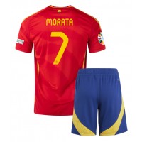 Maglia Calcio Spagna Alvaro Morata #7 Prima Divisa Bambino Europei 2024 Manica Corta (+ pantaloncini)